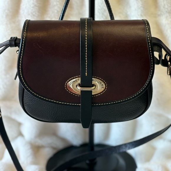 Dooney & Bourke Burgundy and Black Crossbody Bag - Picture 1 of 8